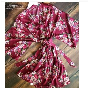 Bridal Robes Set. (5) One White and Four Red.